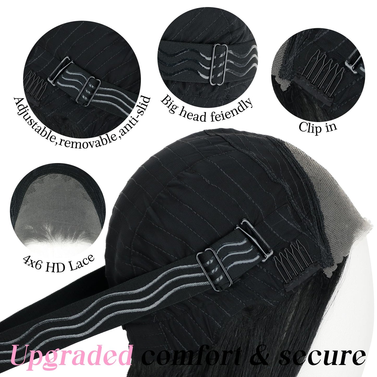 26inch 4*6 Lace Wig Long Straight Layered Cut Lace Front Wig for Women, Black Wigs/Pink Wigs/Blonde Wigs/ Gingger Wigs