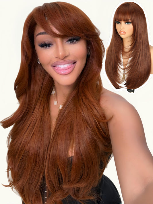 Love Long Straight Layered Wig with Bangs