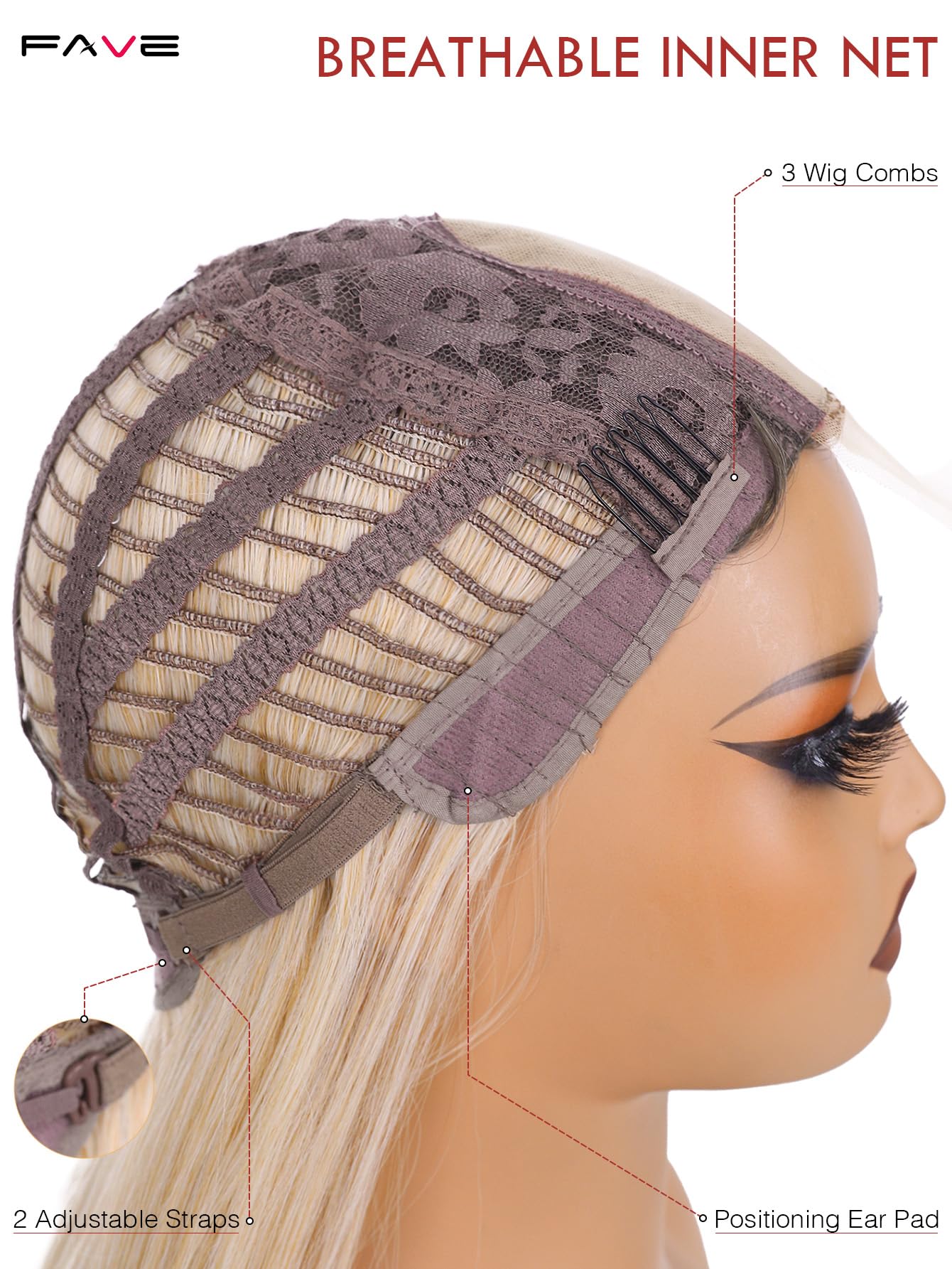 FAVE Straight Colorful Wig for Women