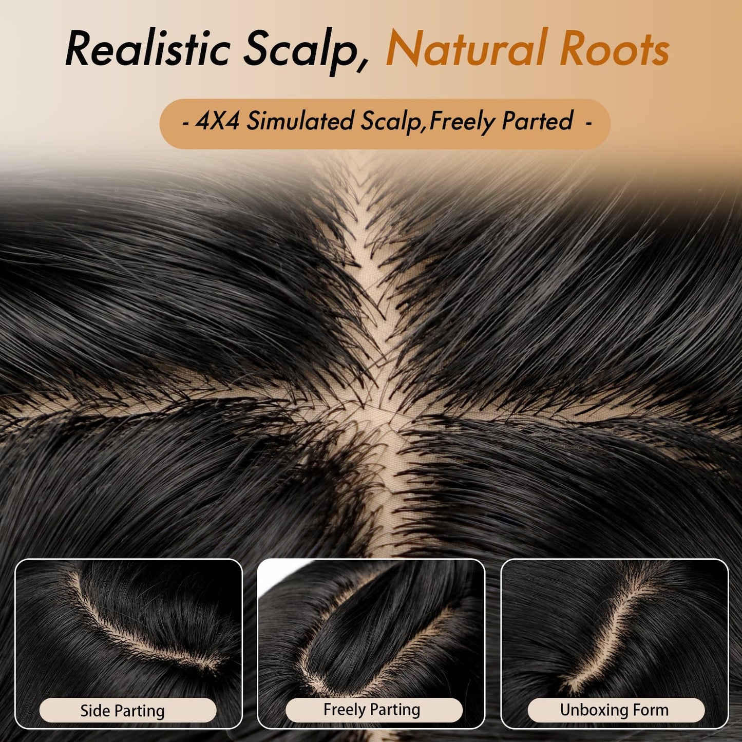 26" Long Layered Wig for Women with Bangs | Realistic Scalp | Freestyle Parting | Heat-Resistant Synthetic Hair