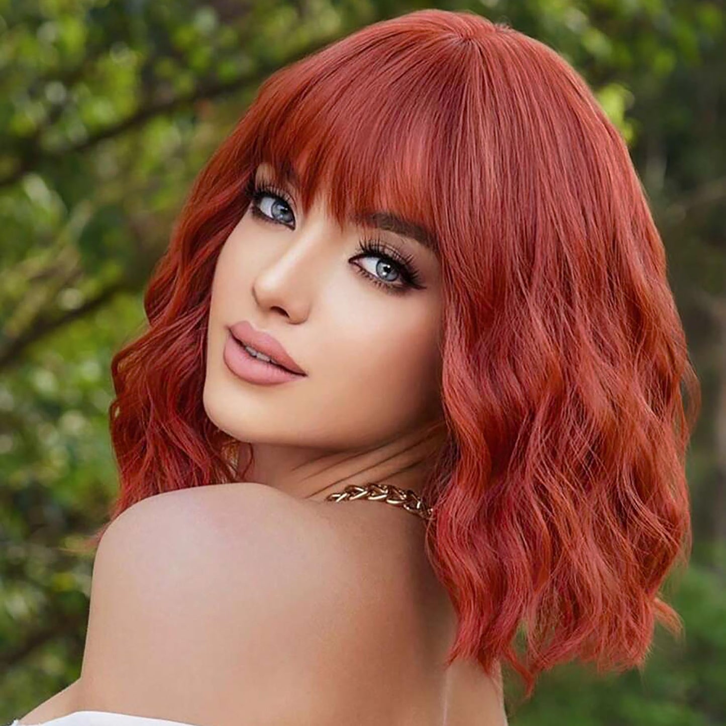 Natural-Looking Synthetic Wig Short Wavy Wig for Women for Party Hollaween Cosplay
