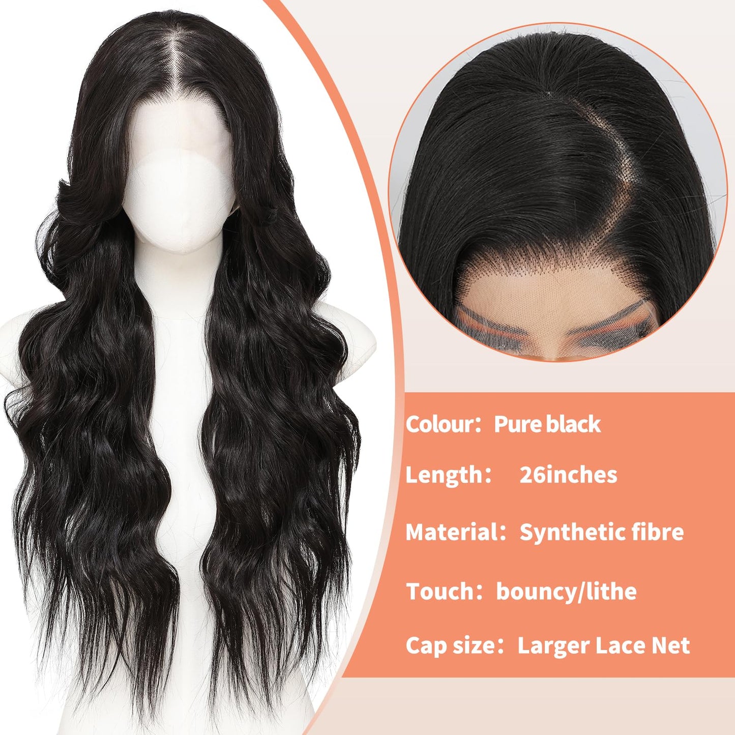 Long Wavy Synthetic Lace Front Wig