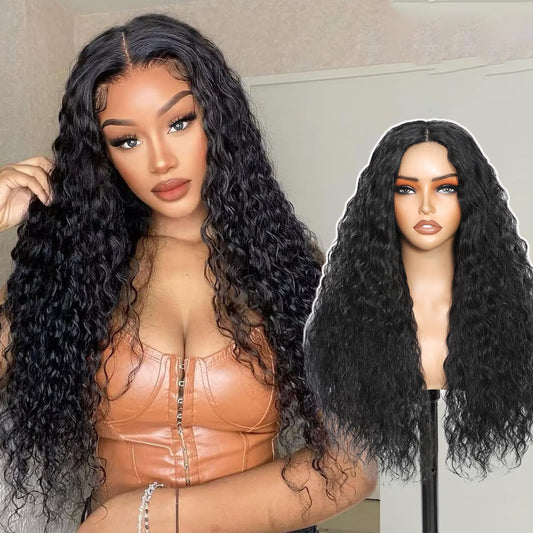 26 Inch Synthetic Curly Wigs for Women Long Curly Wig Deep Water Wave Glueless Wigs For Women