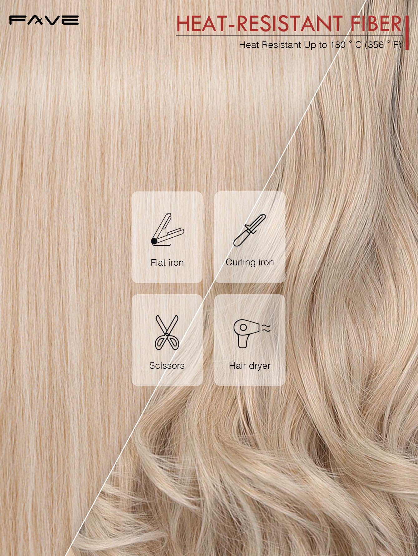 FAVE Straight Colorful Wig for Women