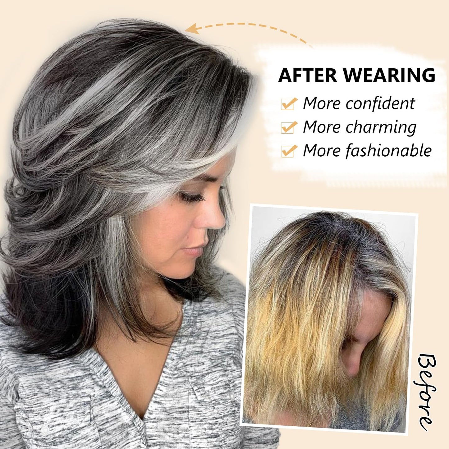 Grey wig