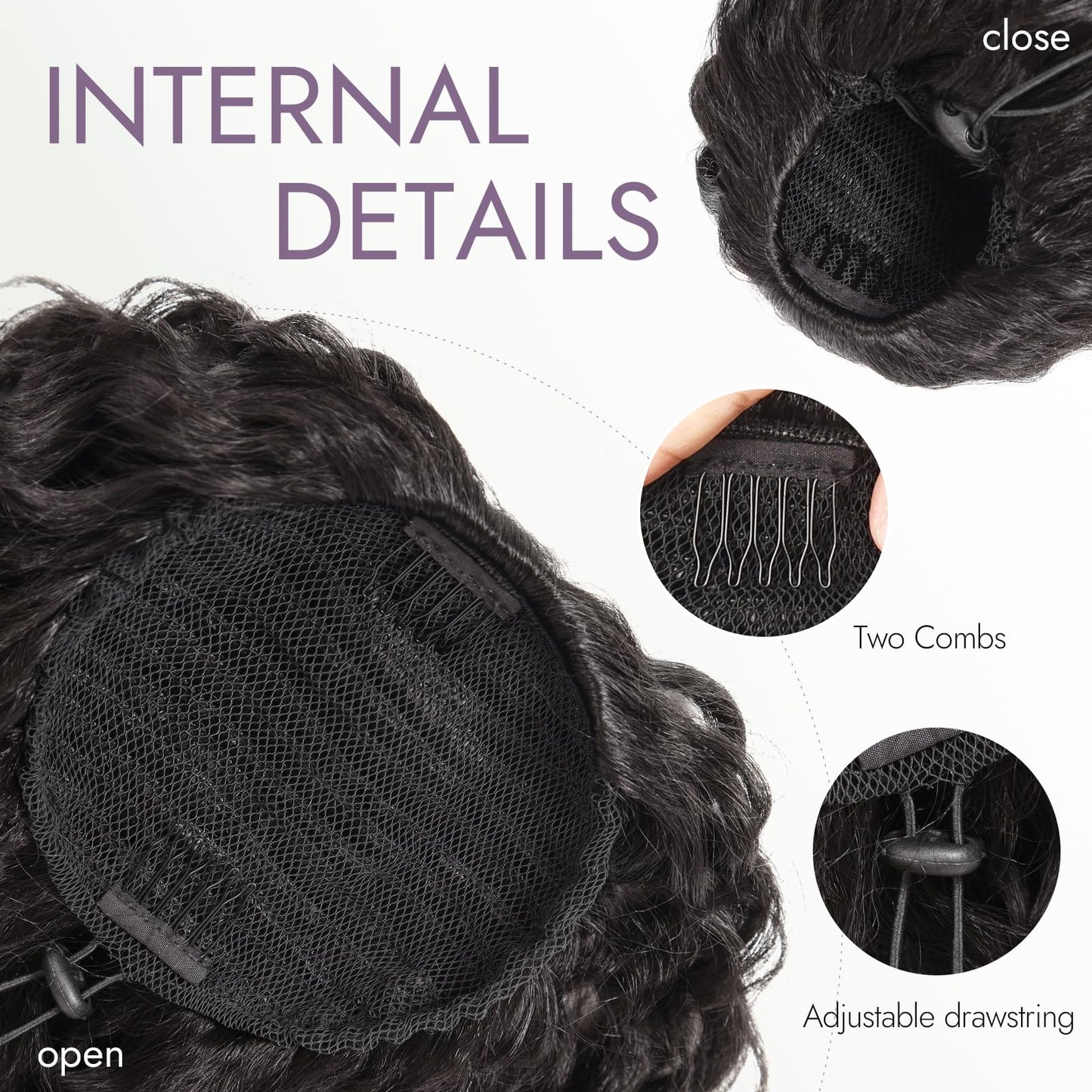 Ponytail Extension Fluffy Drawstring Ponytail Hair Extensions for Women Long Kinky Curly Wavy Pony Tail Yaki Synthetic Hairpieces 20 Inch