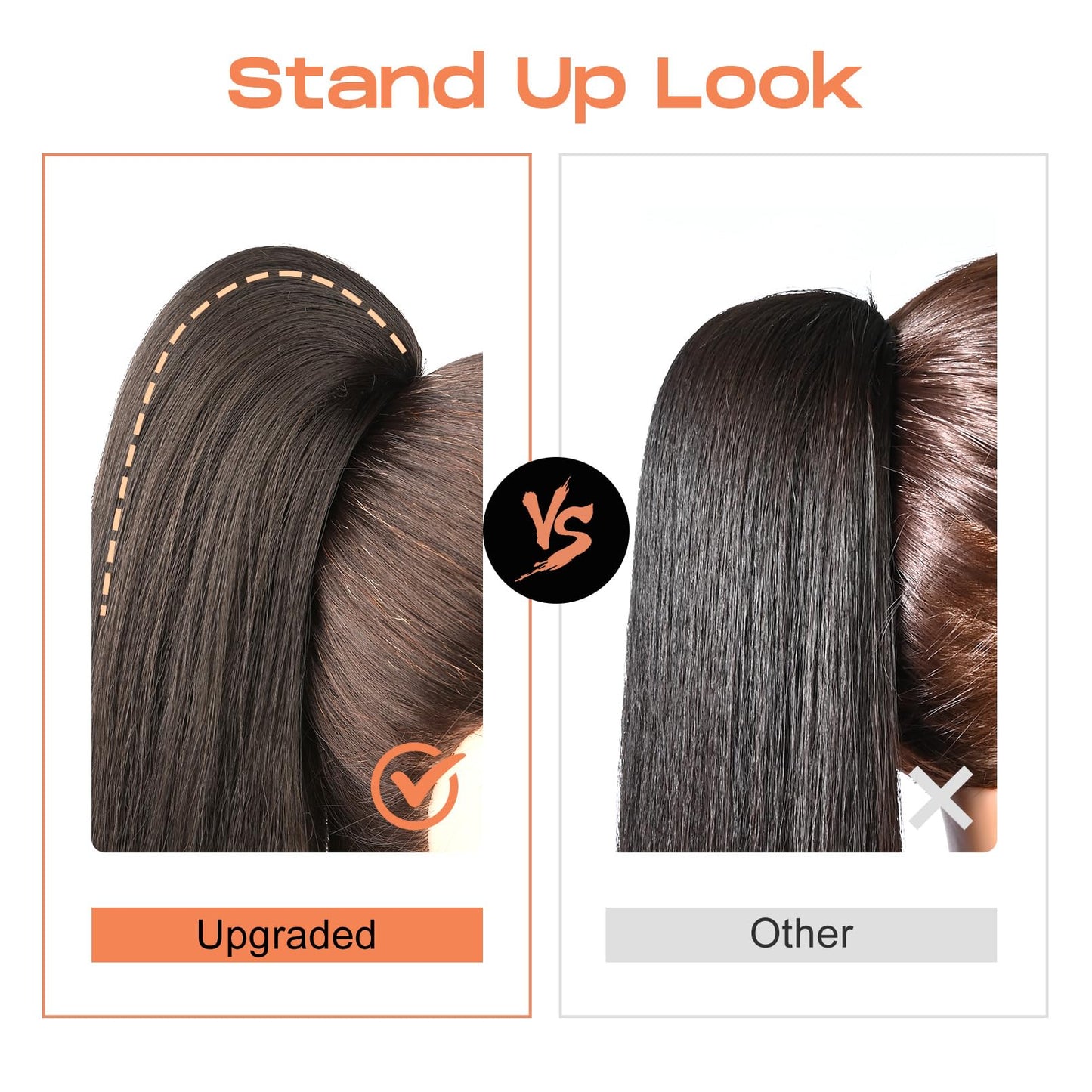 Drawstring Ponytail Extension, Long Wavy Multi Layered Clip in Ponytail Hair Extensions Stand Up High Fake Pony Tail Soft Natural Synthetic Hairpiece