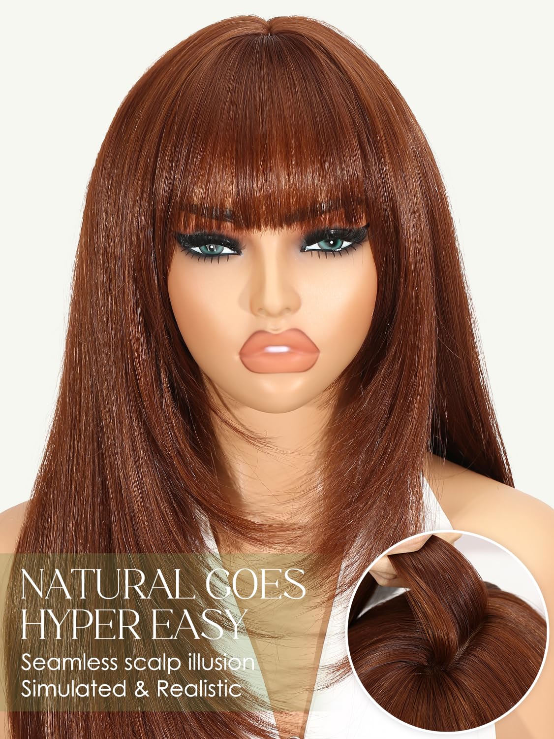 Love Long Straight Layered Wig with Bangs