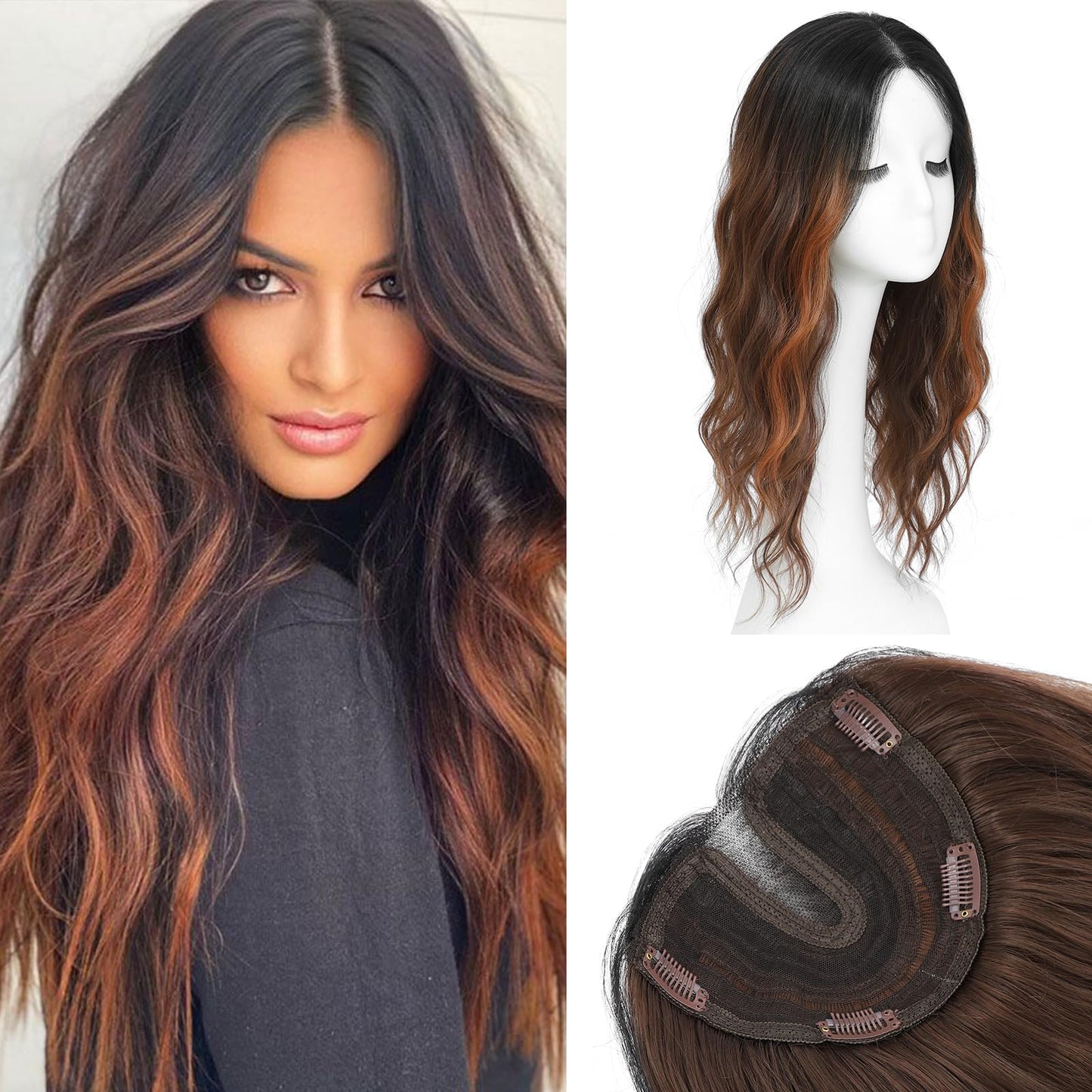 Hair Toppers For Women Synthetic Protein Fiber Curly Style Topper For Short Hair Length Women Solve Slightly Lossing And Gray Hair Problems