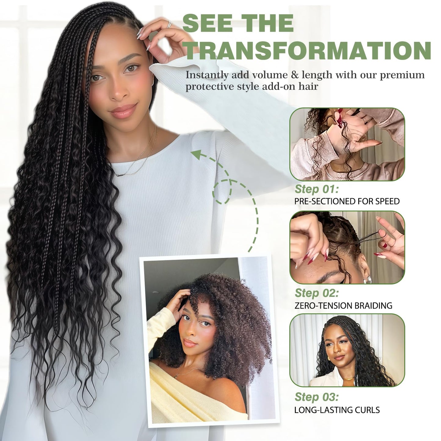 Human Braiding Hair for Boho Braids