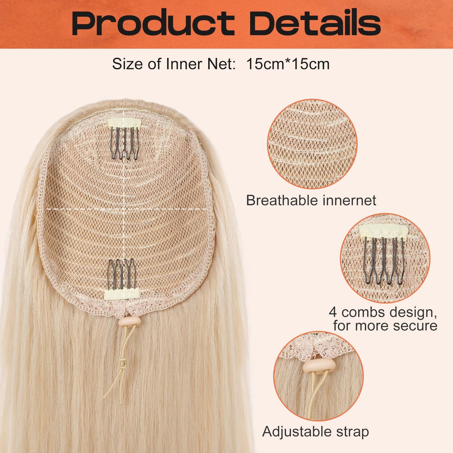 Drawstring Ponytail Extension, Long Wavy Multi Layered Clip in Ponytail Hair Extensions Stand Up High Fake Pony Tail Soft Natural Synthetic Hairpiece