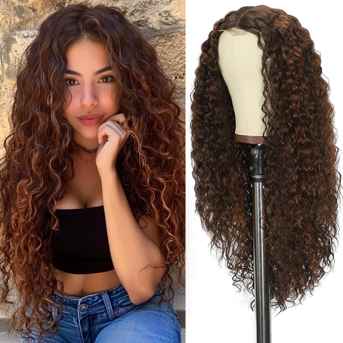 26 Inch Long Curly Wig for Women