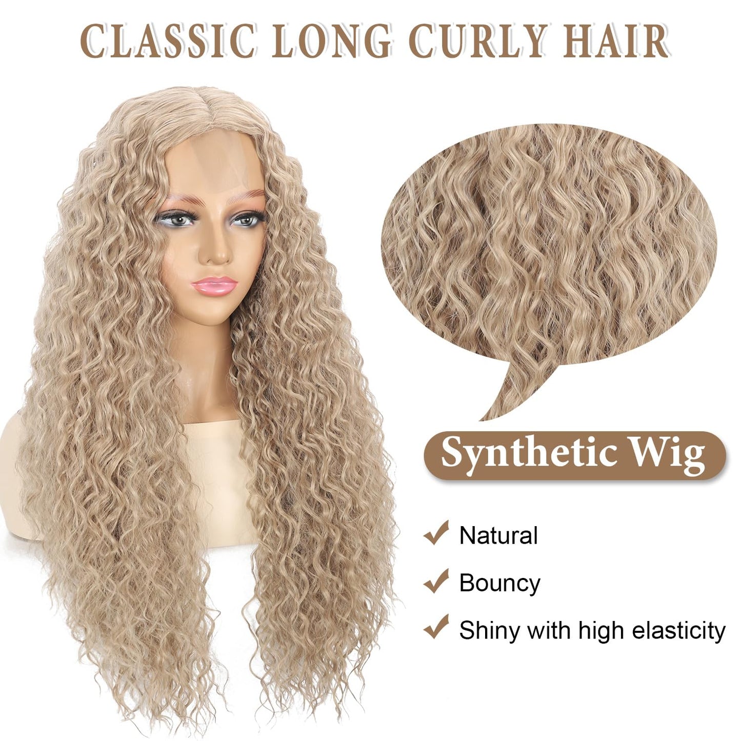 26 Inch Long Curly Wig for Women
