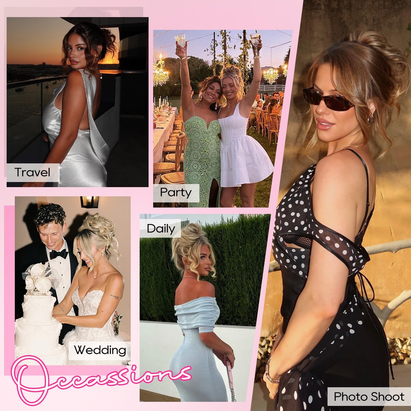 Messy bun Hair Pieces with Bangs - Hair Topper for Women