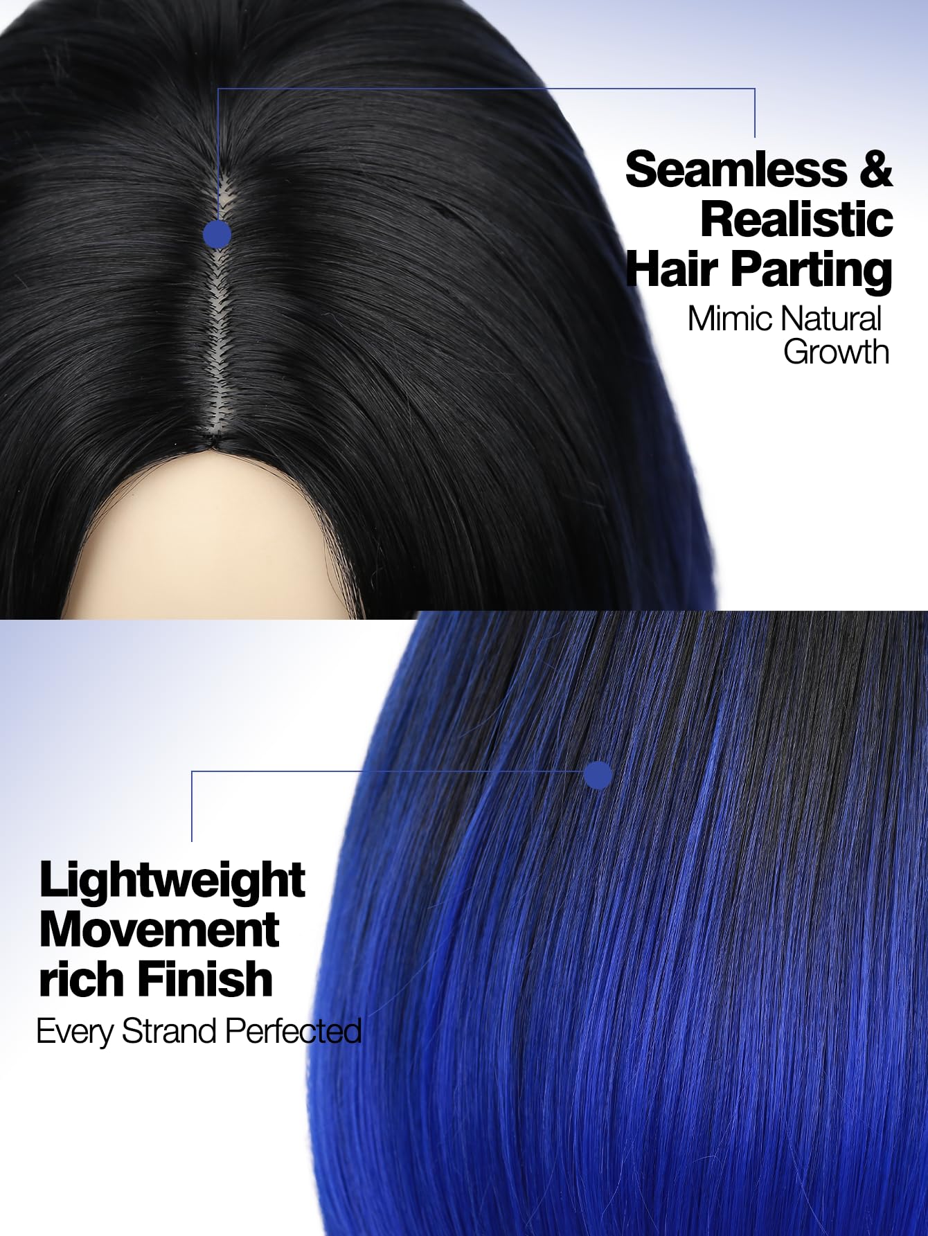 Wig Ombre Wigs Short Straight Bob Wig Middle Part Synthetic Daily Cosplay Party Full Wigs for Women