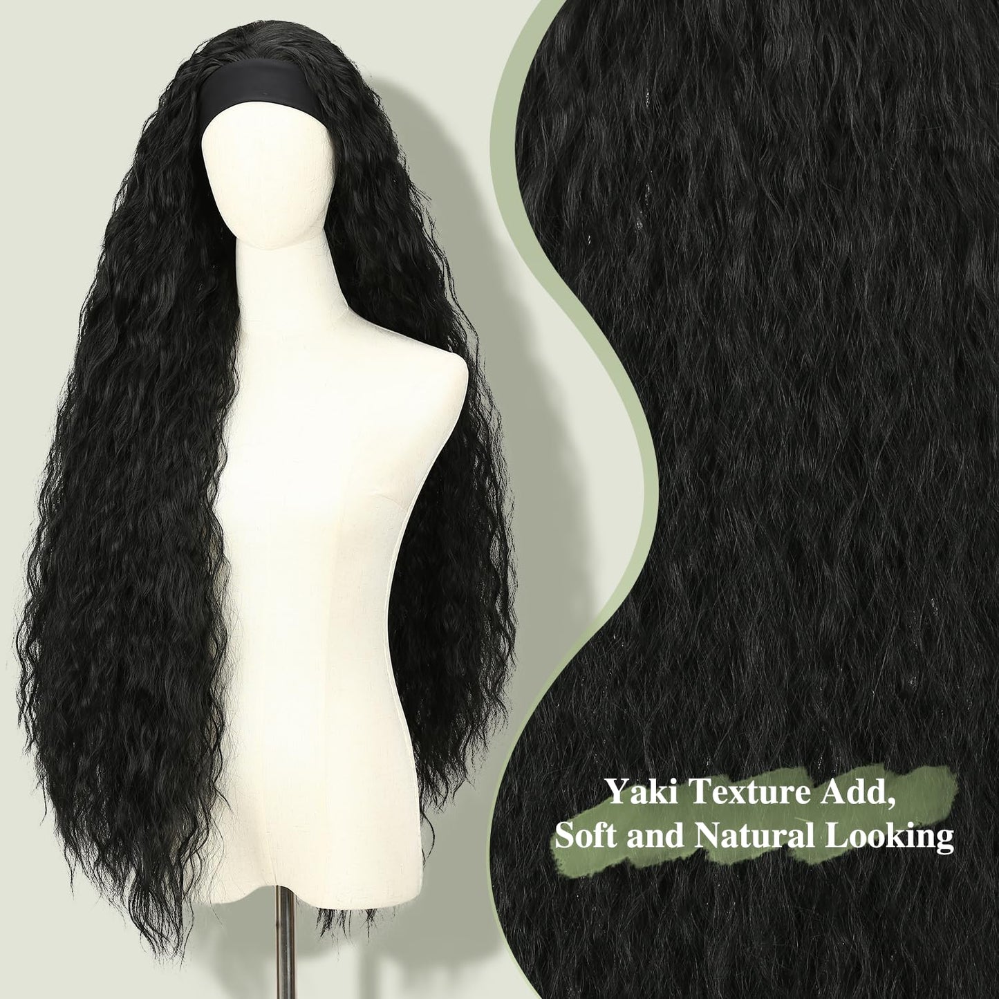 38 Inch Long Wavy Headband Wig