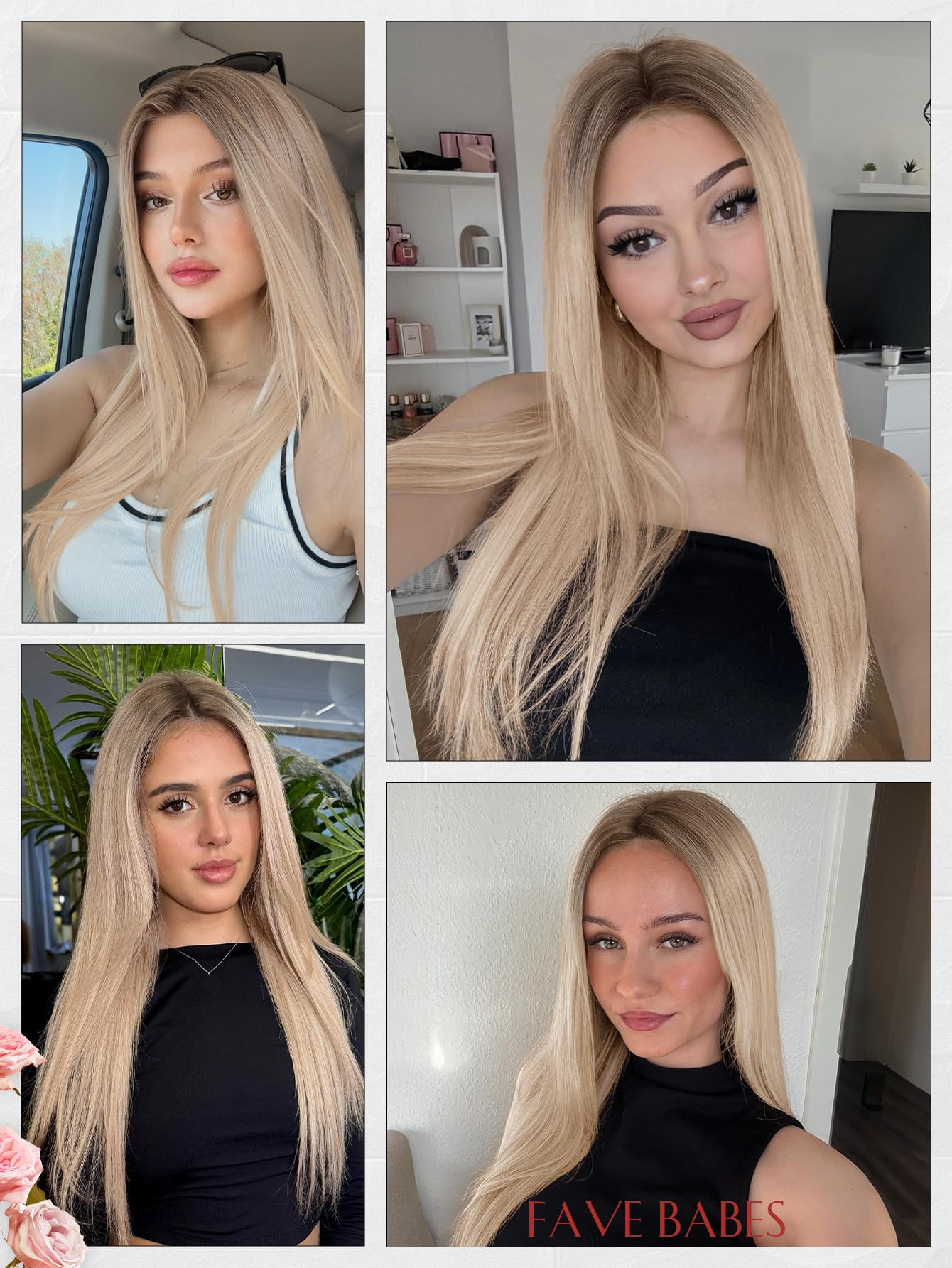 FAVE Straight Colorful Wig for Women