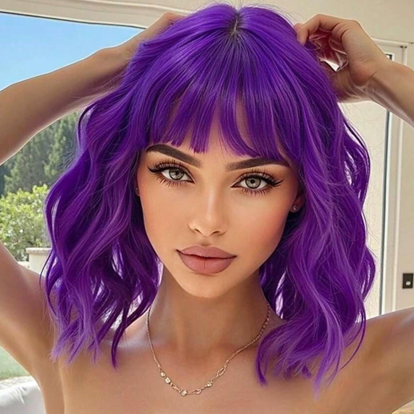 Natural-Looking Synthetic Wig Short Wavy Wig for Women for Party Hollaween Cosplay