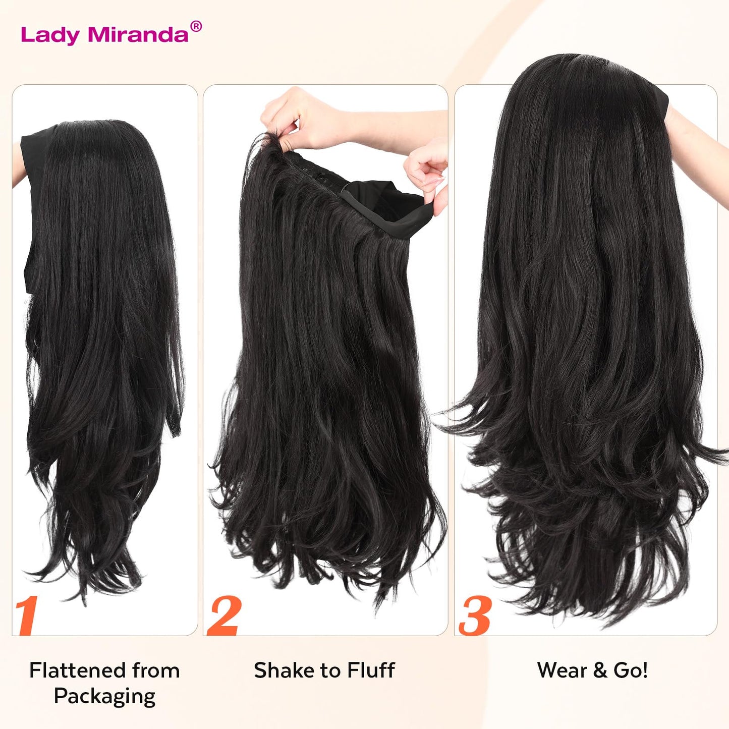 26 Inch Yaki Straight Headband Wig Kinky Straight Wear and Go Half Wig