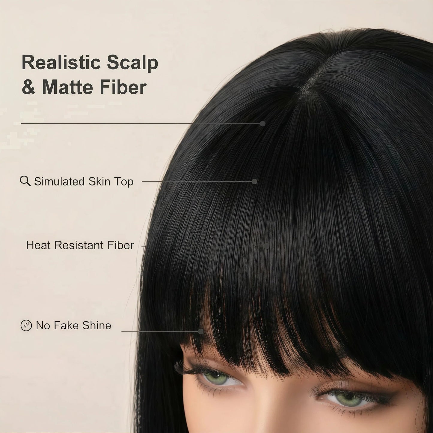 Long Straight Wig for Women,with Bangs Heat Resistant Synthetic Womens Hair Wigs for Cosplay Party Halloween